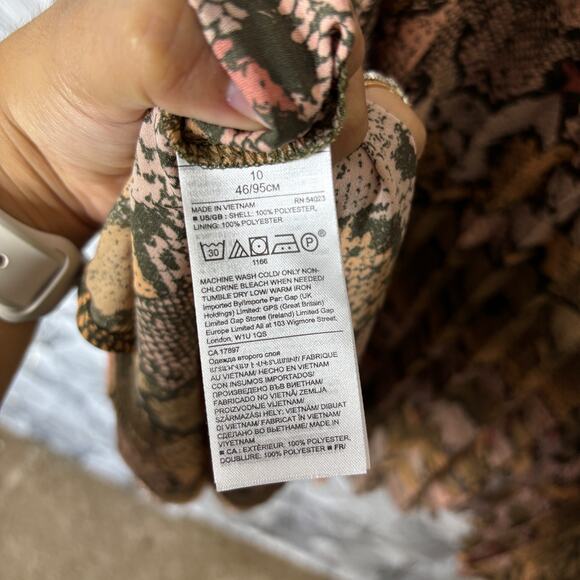 Banana Republic Snake Print Pleated Midi Skirt Women's Size 10 - Picture 8 of 11